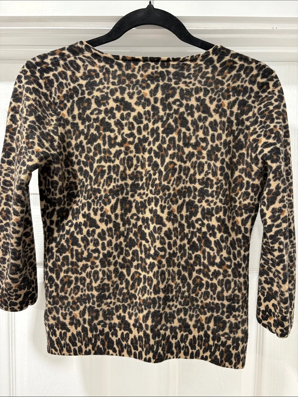 Tory Burch Leopard-Print Button Cardigan in Beige, Black & Brown